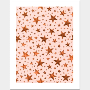 Copper Star Pattern Posters and Art